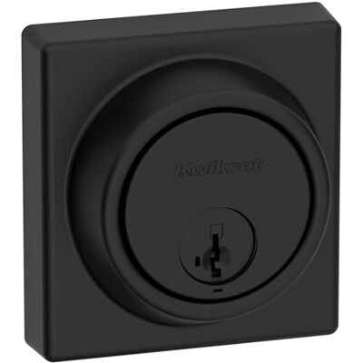 Kwikset 817 Cerradura con pestillo, cuadrada, negro mate, llave exterior, puerta de entrada, resistente a la manipulación, protección de llaves SmartKey, de 1 solo cilindro, con protección Microban Kwikset 817 Cerradura con pestillo, cuadrada, negro mate, llave exterior, puerta de entrada, resistente a la manipulación, protección de llaves SmartKey, de 1 solo cilindro, con protección Microban
