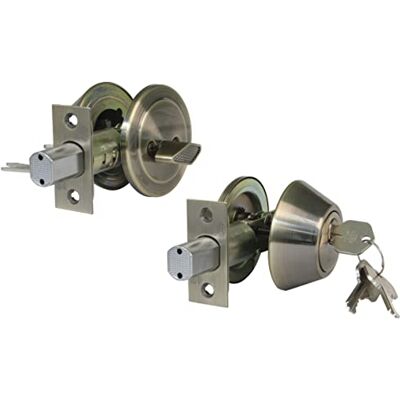 Amig Cerrojo de Roseta con Llave Exterior y Condena Interior Mod. Pasador de Seguridad Antisierra Incluye 3 Llaves y Tornillería Entrada del Cerrojo 60 y 70 mm Acero Ø 65 mm Cuero Amig Cerrojo de Roseta con Llave Exterior y Condena Interior Mod. Pasador de Seguridad Antisierra Incluye 3 Llaves y Tornillería Entrada del Cerrojo 60 y 70 mm Acero Ø 65 mm Cuero