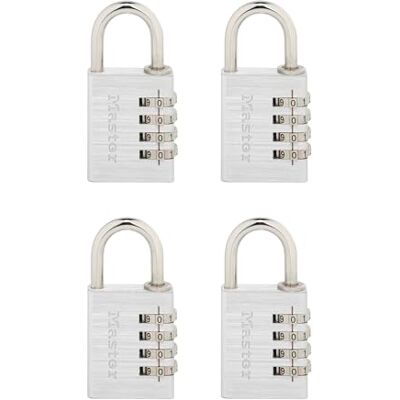 Master Lock Set Your Own Combination Padlock, 4 Pack, Silver Master Lock Set Your Own Combination Padlock, 4 Pack, Silver