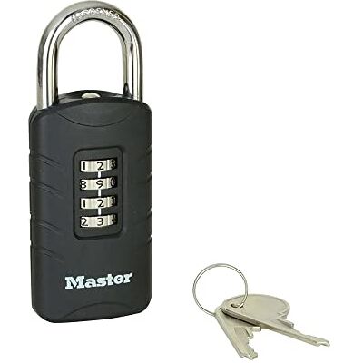 Candado de combinación Master Lock - Negro - 4 dígitos - Candado Candado de combinación Master Lock - Negro - 4 dígitos - Candado