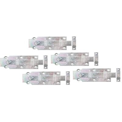 Alberts Cerrojo de puerta, recto, con pomo y lazo, galvanizado, pasivado con capa gruesa, chapa 160 x 56 mm, Juego de 5 Alberts Cerrojo de puerta, recto, con pomo y lazo, galvanizado, pasivado con capa gruesa, chapa 160 x 56 mm, Juego de 5