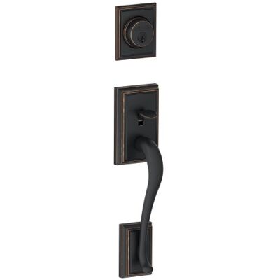 SCHLAGE F58 ADD 505 Addison Juego de manijas exteriores con cerrojo de seguridad, bronce envejecido (solo la mitad exterior) SCHLAGE F58 ADD 505 Addison Juego de manijas exteriores con cerrojo de seguridad, bronce envejecido (solo la mitad exterior)