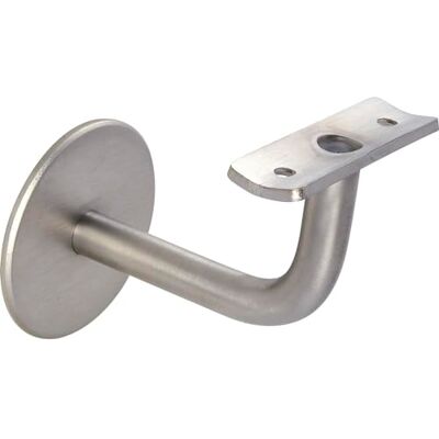 Schösswender Soporte para pasamanos con ángulo, diámetro de 60 mm, distancia a la pared 74 mm, acero inoxidable mate, Schösswender Soporte para pasamanos con ángulo, diámetro de 60 mm, distancia a la pared 74 mm, acero inoxidable mate,