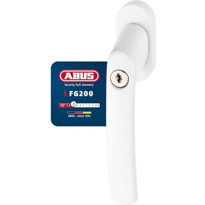 ABUS Manilla para Ventana con Cerradura FG200 AB208 Manivela con Cilindro a Presión Cierre Uniforme Nivel de Seguridad 3 44259 Blanco ABUS Manilla para Ventana con Cerradura FG200 AB208 Manivela con Cilindro a Presión Cierre Uniforme Nivel de Seguridad 3 44259 Blanco