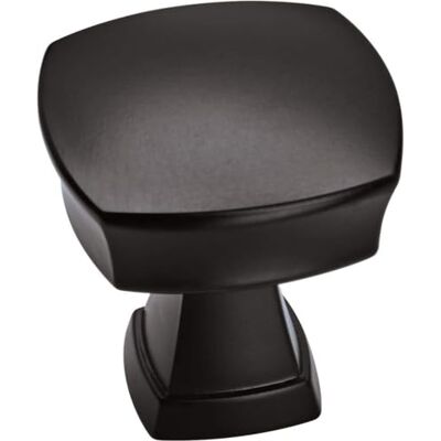 Amerock Pomo para gabinete, color negro mate, 32 mm de longitud, estatura, 1 paquete, perilla de cajón, accesorios para gabinete Amerock Pomo para gabinete, color negro mate, 32 mm de longitud, estatura, 1 paquete, perilla de cajón, accesorios para gabinete