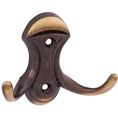 OBF Grimme Valentino Gancho para abrigo (2 ganchos de anchura, 83 mm de alto, 65 mm, zinc fundido a presión, patinado OBF Grimme Valentino Gancho para abrigo (2 ganchos de anchura, 83 mm de alto, 65 mm, zinc fundido a presión, patinado