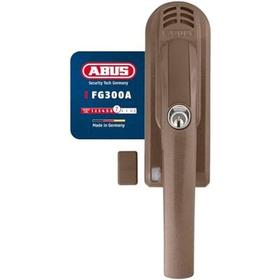 ABUS Tirador de ventana con cerradura FG300A AL0125 – Pomo para ventana con cilindro de presión y función de alarma, cierre uniforme, nivel de seguridad 7-, color marrón ABUS Tirador de ventana con cerradura FG300A AL0125 – Pomo para ventana con cilindro de presión y función de alarma, cierre uniforme, nivel de seguridad 7-, color marrón
