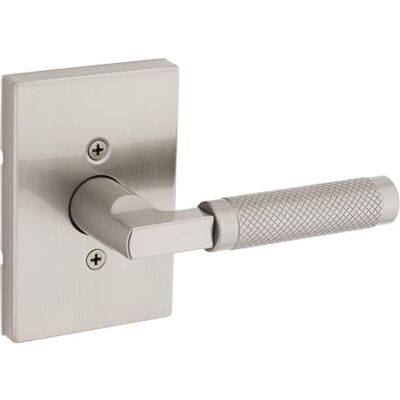 Kwikset Prava Manilla de puerta simulada moleteada, palanca de una sola cara para armarios, puertas dobles francesas y despensa, níquel satinado, palanca interior reversible no giratoria, con Kwikset Prava Manilla de puerta simulada moleteada, palanca de una sola cara para armarios, puertas dobles francesas y despensa, níquel satinado, palanca interior reversible no giratoria, con