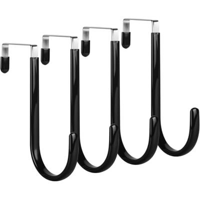 elzle 4 ganchos para colgar en la puerta, sin montaje ni perforación, ganchos con goma para evitar arañazos, gancho para puerta para salón, baño, dormitorio, cocina (negro) elzle 4 ganchos para colgar en la puerta, sin montaje ni perforación, ganchos con goma para evitar arañazos, gancho para puerta para salón, baño, dormitorio, cocina (negro)