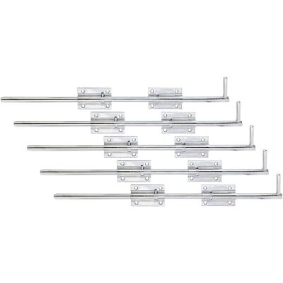 Alberts Cerradura de perno con lazo fijo galvanizado pasivado de capa gruesa placa 90 x 60 mm pernos 16 x 600 mm juego de 5 Alberts Cerradura de perno con lazo fijo galvanizado pasivado de capa gruesa placa 90 x 60 mm pernos 16 x 600 mm juego de 5