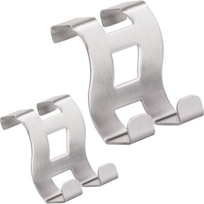 RICOO Gancho para Puerta Gancho de Acero Inoxidable para Puertas de Dormitorio y Baño Juego de 2, Diseño Moderno y Estable Dimensiones 5 x 6 x 4,5 cm. RICOO Gancho para Puerta Gancho de Acero Inoxidable para Puertas de Dormitorio y Baño Juego de 2, Diseño Moderno y Estable Dimensiones 5 x 6 x 4,5 cm.