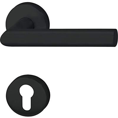 Conjunto de Manillas Marchesi GEHRUNG - Acero inoxidable negro - PZ 1907 - 38-45mm Conjunto de Manillas Marchesi GEHRUNG - Acero inoxidable negro - PZ 1907 - 38-45mm