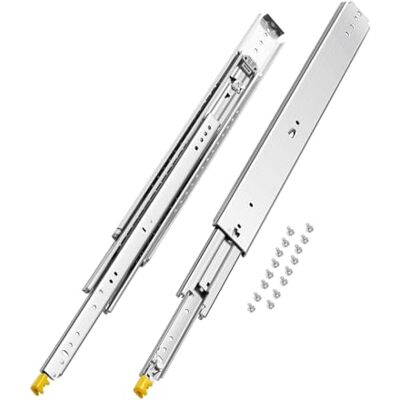 VEVOR 1 Par de Correderas Dobles para Cajones de Extensión Completa, Carga de 226,8 kg, Rodamiento de Bolas con Riel Deslizante para Cajones de Montaje Lateral con Bloqueo, 743 x 76 x 19,5 mm VEVOR 1 Par de Correderas Dobles para Cajones de Extensión Completa, Carga de 226,8 kg, Rodamiento de Bolas con Riel Deslizante para Cajones de Montaje Lateral con Bloqueo, 743 x 76 x 19,5 mm