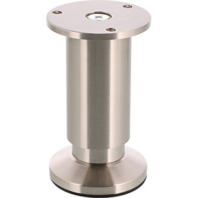 WAGNER Pata de Mueble Design Ø 40/60 x 100-120 mm, Ajustable, Aspecto de Acero Inoxidable, níquel Mate, Incl. Placa atornillable Ø 60 mm WAGNER Pata de Mueble Design Ø 40/60 x 100-120 mm, Ajustable, Aspecto de Acero Inoxidable, níquel Mate, Incl. Placa atornillable Ø 60 mm