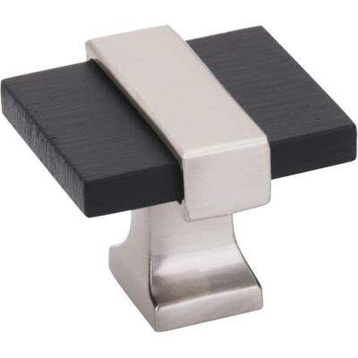Amerock Pomo para gabinete, color negro mate cepillado, níquel satinado, 35 mm de longitud, Overton, 1 paquete, perilla de cajón, accesorios para gabinete Amerock Pomo para gabinete, color negro mate cepillado, níquel satinado, 35 mm de longitud, Overton, 1 paquete, perilla de cajón, accesorios para gabinete