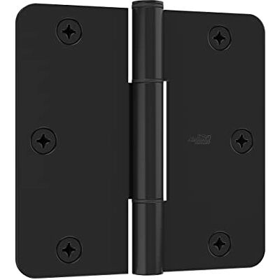 National Hardware Bisagras de protección chirriante de 1/4 pulgadas de radio de esquina redonda, paquete de 3 unidades en negro mate National Hardware Bisagras de protección chirriante de 1/4 pulgadas de radio de esquina redonda, paquete de 3 unidades en negro mate