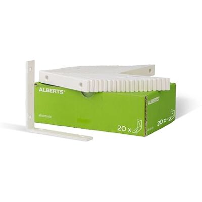 Soporte de Ángulo de Acero de Alberts - Zincado, Revestimiento Blanco - Ferretería Duradera Soporte de Ángulo de Acero de Alberts - Zincado, Revestimiento Blanco - Ferretería Duradera