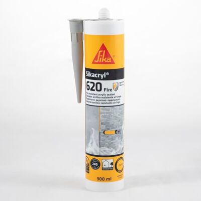 SIKA Masilla acrílica cortafuegos cryl-620 Fire, Gris Para de juntas de conexión y relleno de huecos alrededor de cables, tuberías y otras penetraciones 600 ml SIKA Masilla acrílica cortafuegos cryl-620 Fire, Gris Para de juntas de conexión y relleno de huecos alrededor de cables, tuberías y otras penetraciones 600 ml