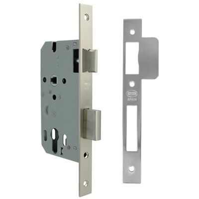 Amig Cerradura de Embutir para Puertas de Madera, 50/70 mm, Acero Cromado Mate, Picaporte Reversible, Sin Cilindro ni Escudo Amig Cerradura de Embutir para Puertas de Madera, 50/70 mm, Acero Cromado Mate, Picaporte Reversible, Sin Cilindro ni Escudo