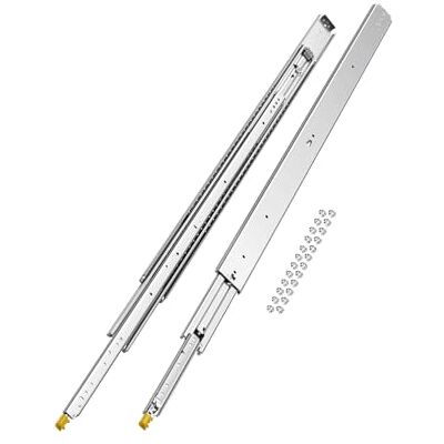 VEVOR 1 Par de Correderas Dobles para Cajones de Extensión Completa, Carga de 226,8 kg, Rodamiento de Bolas con Riel Deslizante para Cajones de Montaje Lateral con Bloqueo, 1354 x 76 x 19,5 mm VEVOR 1 Par de Correderas Dobles para Cajones de Extensión Completa, Carga de 226,8 kg, Rodamiento de Bolas con Riel Deslizante para Cajones de Montaje Lateral con Bloqueo, 1354 x 76 x 19,5 mm