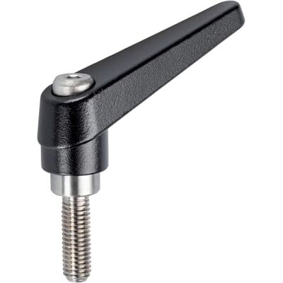 Halder ajustable Palancas de sujeción, Negro, D1 = 13 mm/D2 = M4/L1 = 32 mm Halder ajustable Palancas de sujeción, Negro, D1 = 13 mm/D2 = M4/L1 = 32 mm