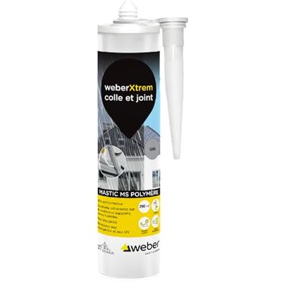 Weber Masilla multiusos de alta perforación, gris, 290 ml, XTREM pegamento y junta Weber Masilla multiusos de alta perforación, gris, 290 ml, XTREM pegamento y junta