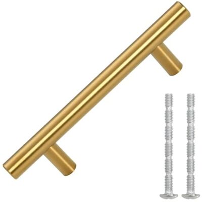 vidaXL Tiradores para Armarios 10 uds, Tiradores en Barra, Manijas de Cajones Muebles, Tiradores de Puerta Corredera, Acero Inoxidable Dorado 64 mm vidaXL Tiradores para Armarios 10 uds, Tiradores en Barra, Manijas de Cajones Muebles, Tiradores de Puerta Corredera, Acero Inoxidable Dorado 64 mm