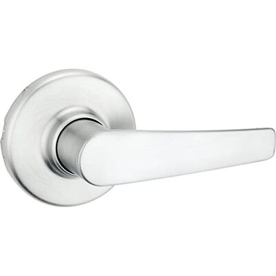 Kwikset Delta Manija de puerta de paso interior, palanca para puertas de armario y pasillo, manija reversible sin bloqueo, cromo satinado Kwikset Delta Manija de puerta de paso interior, palanca para puertas de armario y pasillo, manija reversible sin bloqueo, cromo satinado