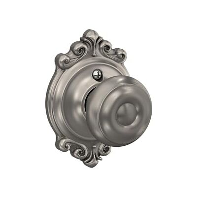 SCHLAGE Lock Company Perilla georgiana con ajuste Brookshire sin giro, níquel satinado () SCHLAGE Lock Company Perilla georgiana con ajuste Brookshire sin giro, níquel satinado ()