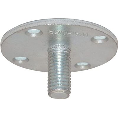 WAGNER Placa atornillable Redonda para Patas de Muebles TENO (50 x 25 mm de diámetro, Rosca M10 x 21 mm, combinable con Sistema TENO, Acero galvanizado de 3 mm) WAGNER Placa atornillable Redonda para Patas de Muebles TENO (50 x 25 mm de diámetro, Rosca M10 x 21 mm, combinable con Sistema TENO, Acero galvanizado de 3 mm)
