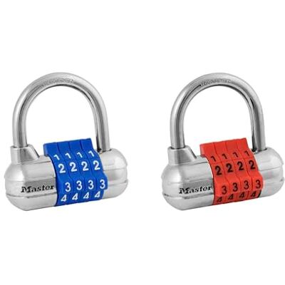 Master Lock Establece tu propio candado de combinación, cerraduras de armario de gimnasio con código para asegurar objetos de valor en interiores, el color puede variar, 2 unidades, Master Lock Establece tu propio candado de combinación, cerraduras de armario de gimnasio con código para asegurar objetos de valor en interiores, el color puede variar, 2 unidades,