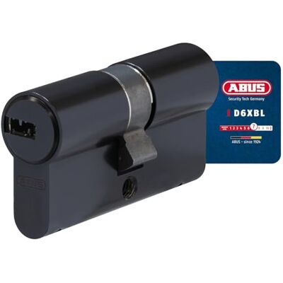 ABUS Cilindro de perfil D6XBL 28/34 con tarjeta de código y 5 llaves, color negro ABUS Cilindro de perfil D6XBL 28/34 con tarjeta de código y 5 llaves, color negro