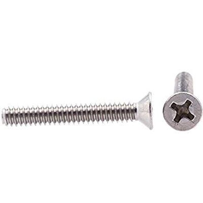 PRiME Tornillos de máquina, cabeza plana, Phillips Drive, #6-32 x 1 pulgada, acero inoxidable grado 18-8, (paquete de 25) PRiME Tornillos de máquina, cabeza plana, Phillips Drive, #6-32 x 1 pulgada, acero inoxidable grado 18-8, (paquete de 25)