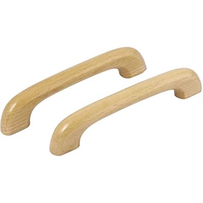Merriway madera roble 'd' armario armario cajón tirador de puerta, lacado 100 mm (4 pulgadas) – Pack de 2 Merriway madera roble 'd' armario armario cajón tirador de puerta, lacado 100 mm (4 pulgadas) – Pack de 2