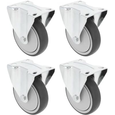 Amig - Pack de 4 Ruedas para Muebles- Pletina Fija Ø100 mm Carga Máxima por rueda 110 kg- Pletina de Acero- Fabricada con Goma Sin Freno- Ideales para Mover Equipos Industriales y Muebles Pesados Amig - Pack de 4 Ruedas para Muebles- Pletina Fija Ø100 mm Carga Máxima por rueda 110 kg- Pletina de Acero- Fabricada con Goma Sin Freno- Ideales para Mover Equipos Industriales y Muebles Pesados