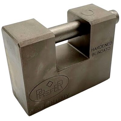 PREFER Candado Blindado para Persianas 30x60x75 mm en Acero Carbonitrurado Seguridad Antirrobo con Cilindro de Latón y Anillo Antitaladro PREFER Candado Blindado para Persianas 30x60x75 mm en Acero Carbonitrurado Seguridad Antirrobo con Cilindro de Latón y Anillo Antitaladro