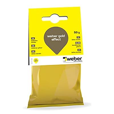 Weber Lentejuelas doradas de 50 g para añadir a un mortero de juntas de baldosas, GOLD EFECT Weber Lentejuelas doradas de 50 g para añadir a un mortero de juntas de baldosas, GOLD EFECT