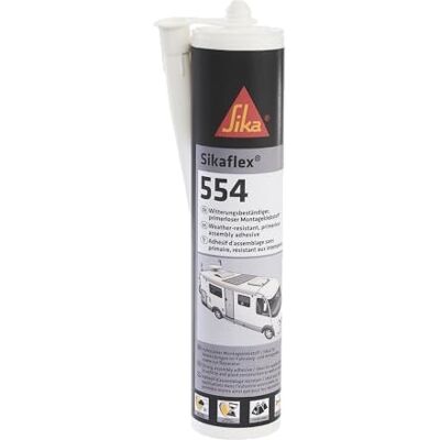 SIKA Adhesivo de montaje flex-554, color blanco, ideal para componentes grandes y alta carga dinámica, resistente al envejecimiento y a la intemperie, 300 ml SIKA Adhesivo de montaje flex-554, color blanco, ideal para componentes grandes y alta carga dinámica, resistente al envejecimiento y a la intemperie, 300 ml