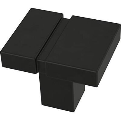 Franklin Brass Pomo asimétrico con muescas para gabinete, negro mate, perilla de cajón de 32 mm, paquete de 10, Franklin Brass Pomo asimétrico con muescas para gabinete, negro mate, perilla de cajón de 32 mm, paquete de 10,