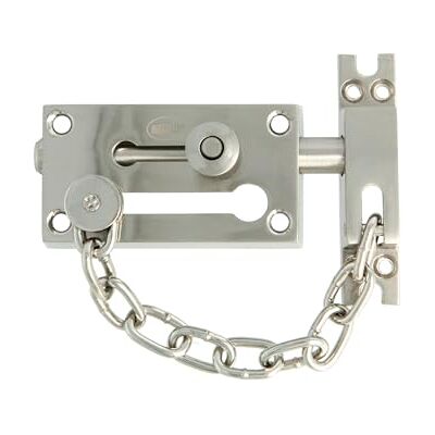 Amig Pasador de Seguridad Zamak Resistente Bloqueo Robusto Cadena Acero 210 mm Fácil Instalación Acabado Cromado Mate, 80 x 45 mm Amig Pasador de Seguridad Zamak Resistente Bloqueo Robusto Cadena Acero 210 mm Fácil Instalación Acabado Cromado Mate, 80 x 45 mm