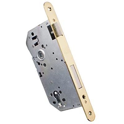 IFAM Cerradura de Embutir , Frente Redondo, Acabados en Latón, Entrada 50 mm, Cerradura Puerta Interior y Exterior, Picaporte, Cilindro y Escudo Incluido, Seguridad, Antiganzua, Cerrojo IFAM Cerradura de Embutir , Frente Redondo, Acabados en Latón, Entrada 50 mm, Cerradura Puerta Interior y Exterior, Picaporte, Cilindro y Escudo Incluido, Seguridad, Antiganzua, Cerrojo