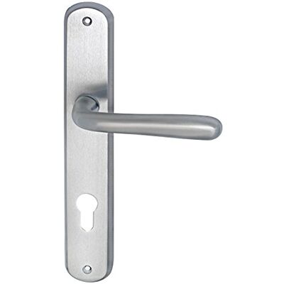 MARCHESI Sonia Manilla para puerta (placa larga, ovalada, PZ 88, con muelle de retorno, TS 32-45 mm, latón cromado mate) MARCHESI Sonia Manilla para puerta (placa larga, ovalada, PZ 88, con muelle de retorno, TS 32-45 mm, latón cromado mate)