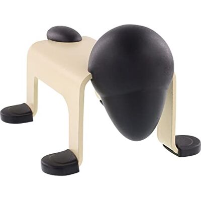 WAGNER Door Stop Tope para puerta de suelo (105 x 70 x 60 mm, para colocar de pie, revestimiento de acero industrial, tope y patas de goma negra), color crema y beige WAGNER Door Stop Tope para puerta de suelo (105 x 70 x 60 mm, para colocar de pie, revestimiento de acero industrial, tope y patas de goma negra), color crema y beige