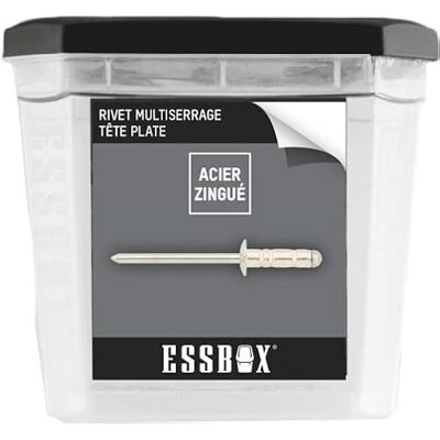Scell-it Remaches estándar ESSBOX Alu/Acero – Cabeza plana – Ø4,8 mm x 25 mm – Caja de 200 – EX-9445124825 Scell-it Remaches estándar ESSBOX Alu/Acero – Cabeza plana – Ø4,8 mm x 25 mm – Caja de 200 – EX-9445124825