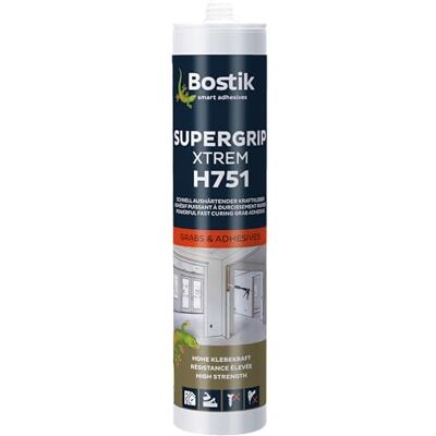 Bostik H751 Supergrip Xtrem 1K Hybrid Sellador adhesivo híbrido (450 g/290 ml, cartucho), color negro Bostik H751 Supergrip Xtrem 1K Hybrid Sellador adhesivo híbrido (450 g/290 ml, cartucho), color negro