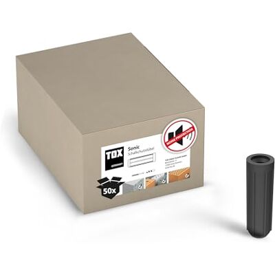 TOX Sonic 16/60 tacos insonorizantes, tacos insonorizantes con revestimiento de goma, para subestructuras y construcciones insonorizantes, 50 unidades por caja, TOX Sonic 16/60 tacos insonorizantes, tacos insonorizantes con revestimiento de goma, para subestructuras y construcciones insonorizantes, 50 unidades por caja,