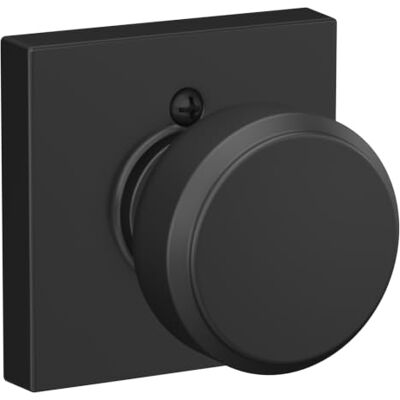 SCHLAGE F170 BWE 622 COL Pomo Bowery con moldura Collins sin giro, color negro mate SCHLAGE F170 BWE 622 COL Pomo Bowery con moldura Collins sin giro, color negro mate