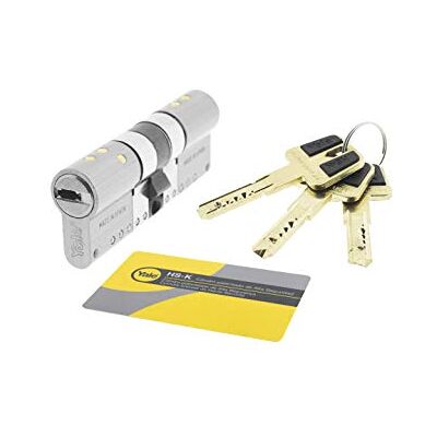 Yale , , Cilindro de Alta Seguridad, HSK MOD, Doble Embrague, Leva Larga, Llave Llave, Niquelado, 35 x 35 mm Yale , , Cilindro de Alta Seguridad, HSK MOD, Doble Embrague, Leva Larga, Llave Llave, Niquelado, 35 x 35 mm