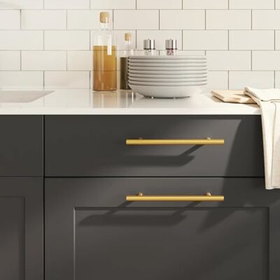 vidaXL Tiradores para Armarios 10 uds, Tiradores en Barra, Manijas de Cajones Muebles, Tiradores de Puerta Corredera, Acero Inoxidable Dorado 160 mm vidaXL Tiradores para Armarios 10 uds, Tiradores en Barra, Manijas de Cajones Muebles, Tiradores de Puerta Corredera, Acero Inoxidable Dorado 160 mm