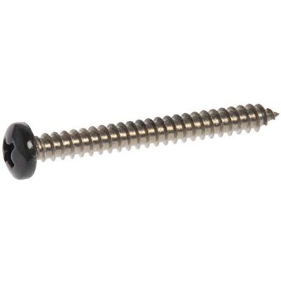 Hillman El grupo de 8 x 5,08 cm negro pan cabeza Phillips tornillo de chapa, acero inoxidable, 15 unidades) Hillman El grupo de 8 x 5,08 cm negro pan cabeza Phillips tornillo de chapa, acero inoxidable, 15 unidades)